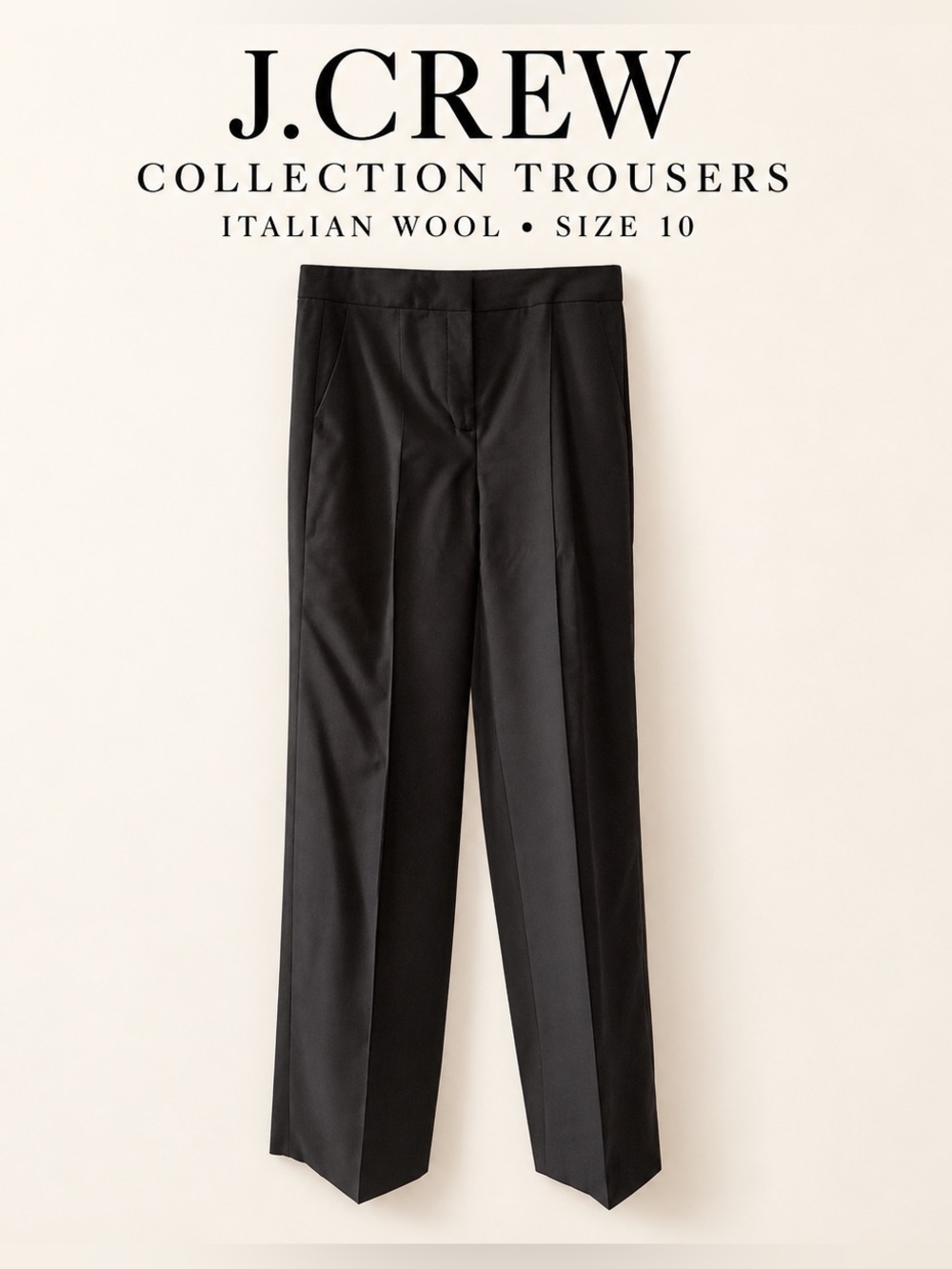 J.Crew Collection Black Italian Wool Trousers Size 10